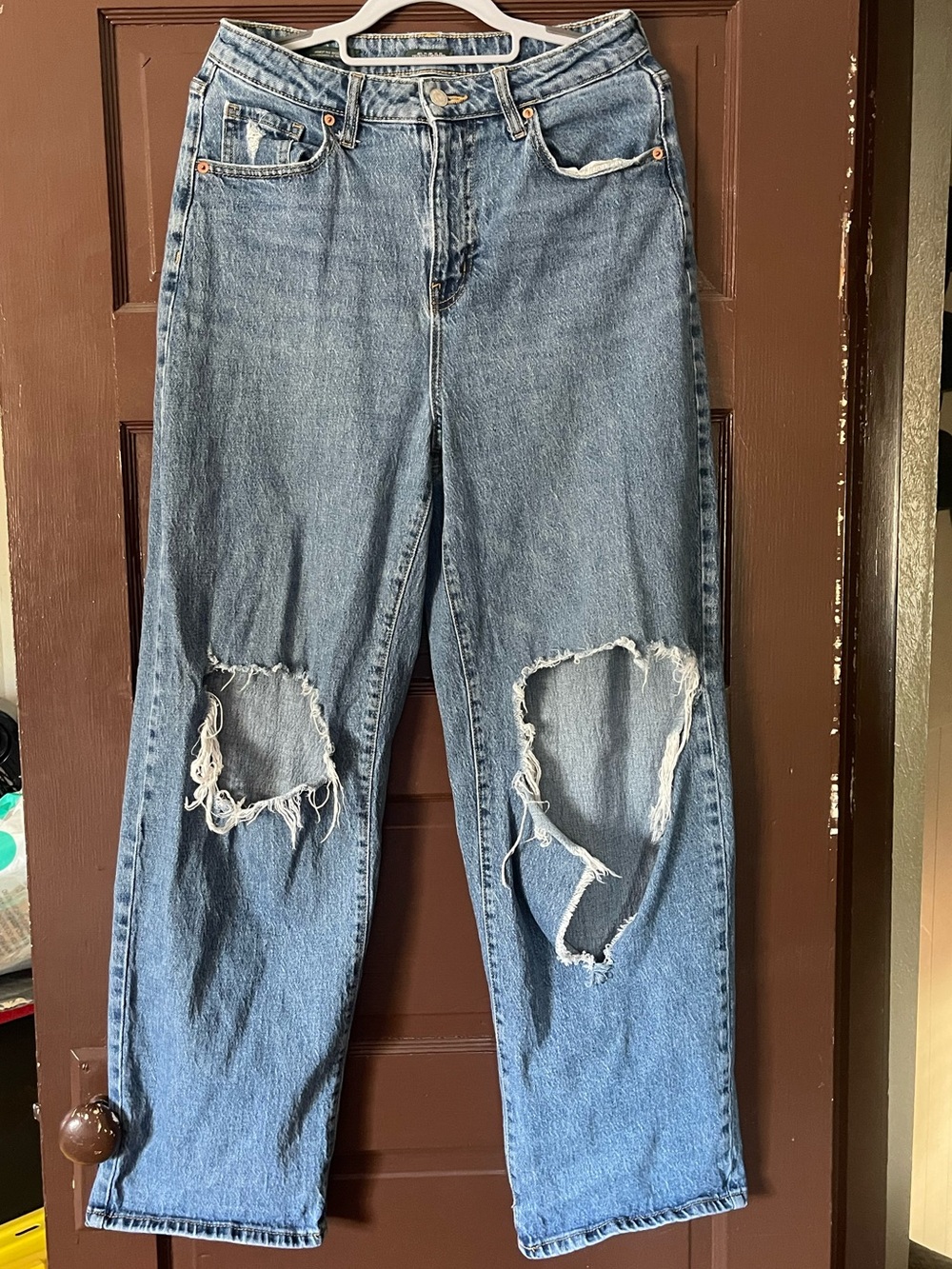 wild fable Light Blue Distressed Boyfriend Jeans